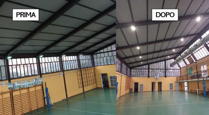 Lecco. Nuova illuminazione per alcune palestre scolastiche La palestra di Rancio