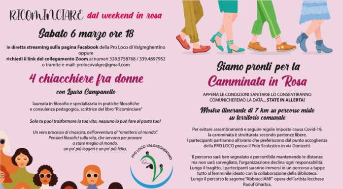 Valgreghentino. Con la Pro Loco torna l’iniziava “Weekend in Rosa”