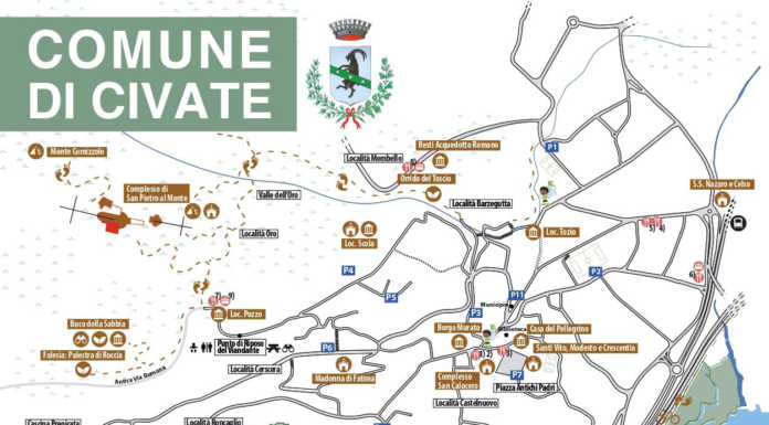 Civate, una mappa turistica con itinerari e punti di interesse del paese