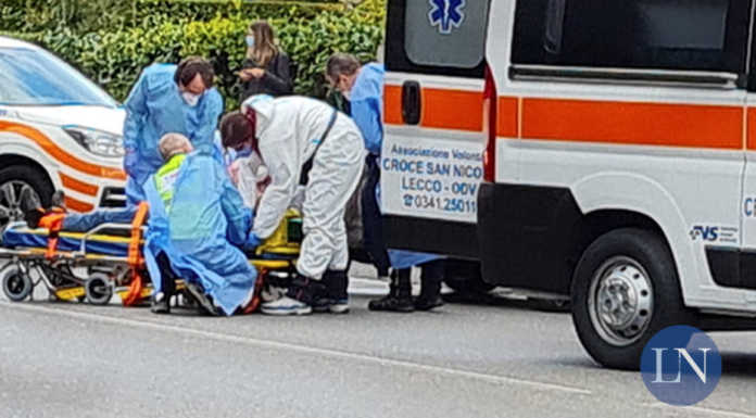 Garlate, incidente in via Statale: soccorso un uomo di 74 anni