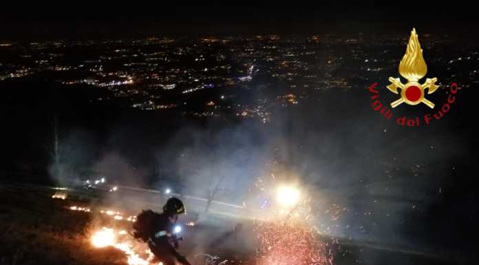 Ancora un incendio sul Cornizzolo, domato dai Vigili del Fuoco