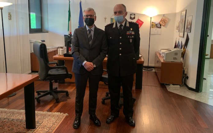 Il Prefetto di Lecco Castrese De Rosa e il Comandante Interregionale Carabinieri, Claudio Vincelli