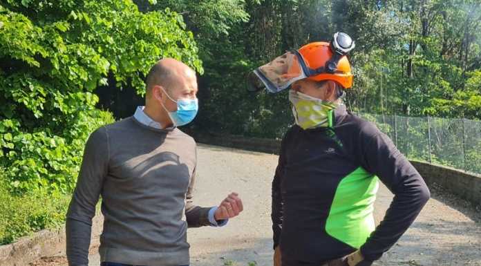 Visita del sindaco al Gruppo antincendio boschivo Rancio-Laorca Mauro Gattinoni Mario Fusi