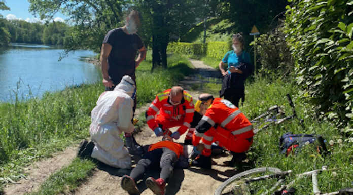 Olginate, cade dalla bici lungo l’alzaia dell’Adda: soccorso 45enne Caduta da bici alzaia Adda
