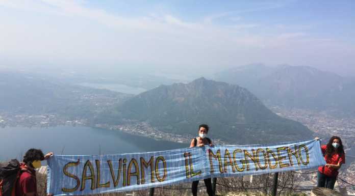 Magnodeno, domenica comitato in piazza per dire “no” alle escavazioni Striscione sul Magnodeno cava comitato