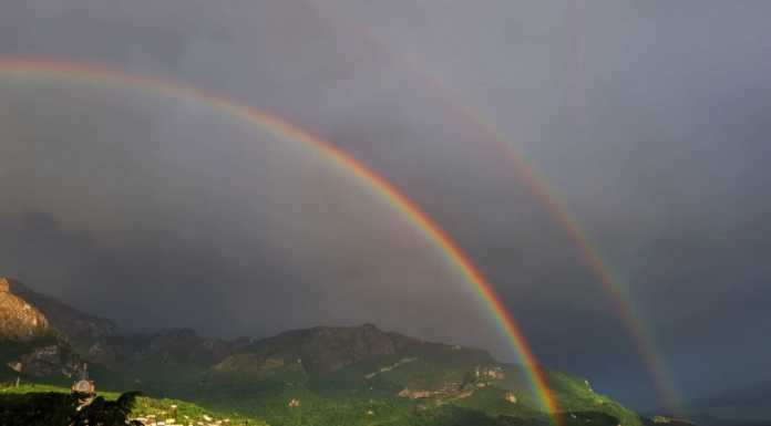 Dopo la pioggia… doppio arcobaleno sui cieli di Lecco