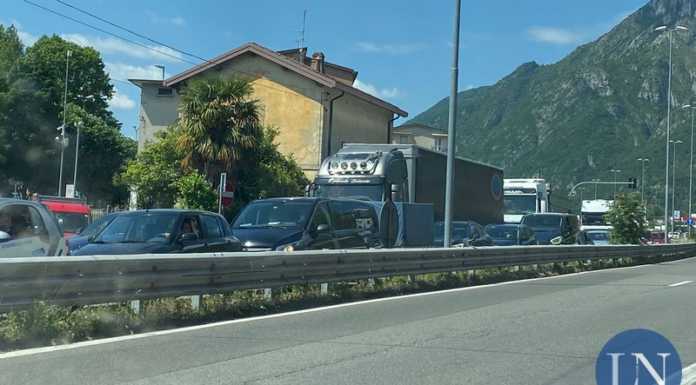 Lavori sul Terzo Ponte: pesanti rallentamenti in direzione Lecco Traffico in ingresso a Lecco da Valmadrera