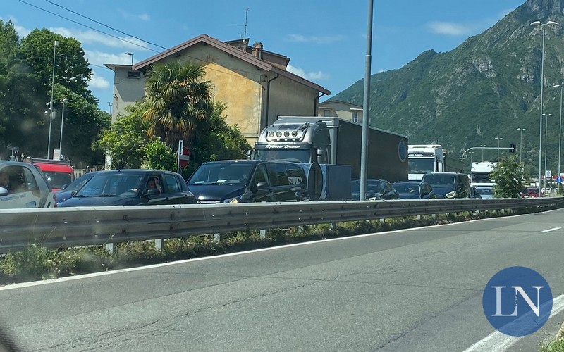 Traffico in ingresso a Lecco da Valmadrera