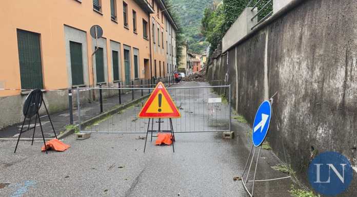 Le modifiche alla viabilità: in via Agliati divieto di transito fino alle 18 del 13 agosto Via Agliati crollo muro