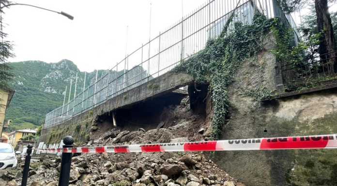 Lecco. Via Agliati resta chiusa, una perizia per valutare le condizioni del muro Via Agliati crollo muro
