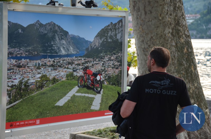 L'inaugurazione della mostra dedicata ai 100 anni della Moto Guzzi