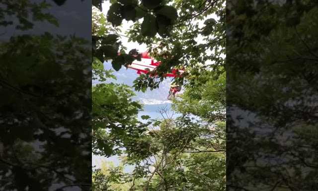 Resinelli, cane recuperato dai Vigili del fuoco in elicottero