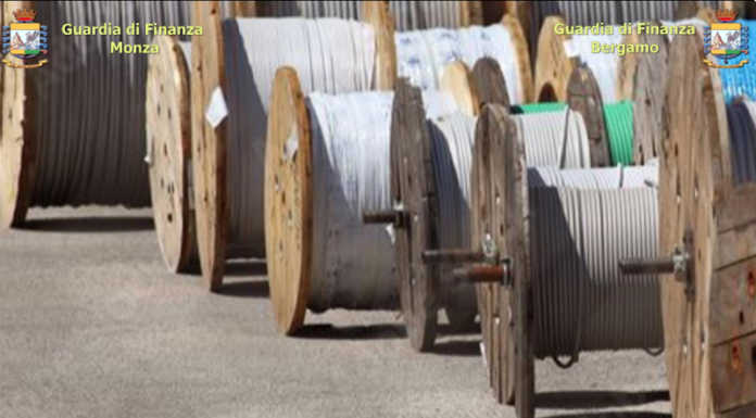 Oltre 440mila metri di cavi elettrici sequestrati in Brianza. 4 società sotto la lente della Guardia di Finanza