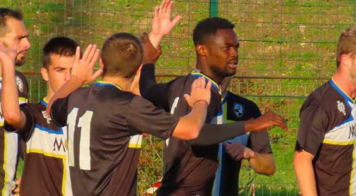 Calcio Serie D. Si chiude sul 2-2 il derby Casatese-Brianza Olginatese Ekuban, l'autore del secondo gol della Brianza Olginatese (foto tratta dalla pagina fb Usd Brianza Olginatese)