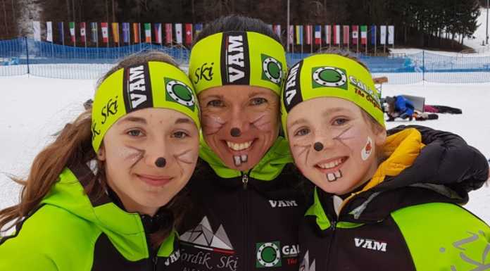 Una famiglia vincente: Paola Beri e le sue figlie campionesse di skiroll Al centro Paola Beri con le figlie Maria (a sinistra) e Aurora (a destra)