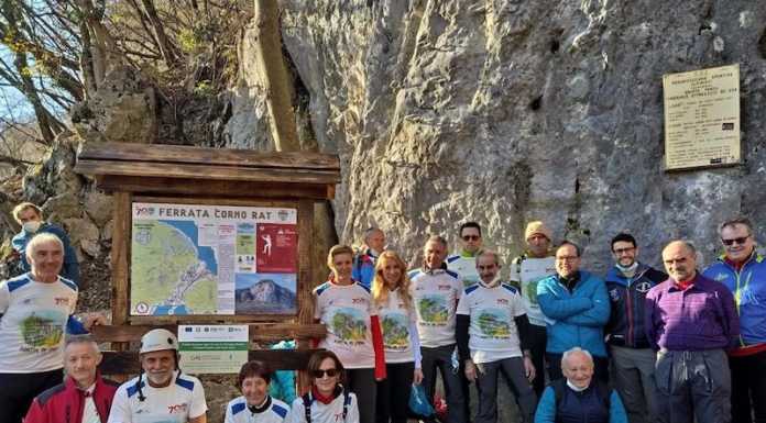 Lavori conclusi, l’Osa Valmadrera inaugurata la ferrata del Corno Rat