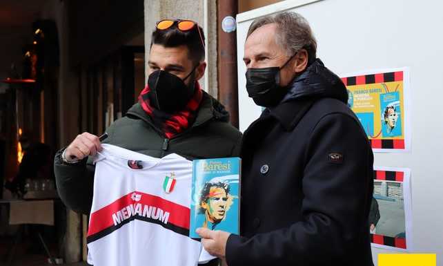 Franco Baresi a Lecco, il calore dei tifosi lo accoglie in città