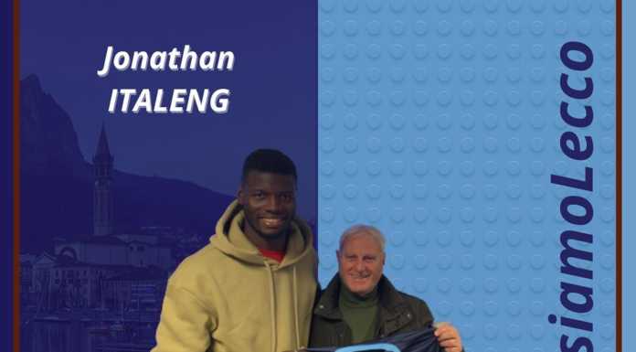 Calcio Serie C. Jonathan Italeng è un nuovo calciatore bluceleste Credit foto Calcio Lecco 1912