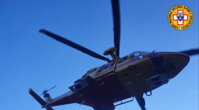 Scivola lungo il sentiero, intervento del Soccorso Alpino al Pialeral elisoccorso pasturo