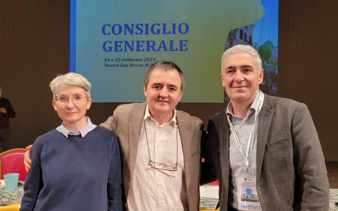 La Segreteria appena riconfermata: da sinistra Annalisa Caron, Mirco Scaccabarozzi, Roberto Frigerio