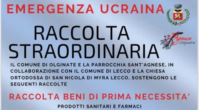 Anche a Olginate una raccolta in favore dell’Ucraina