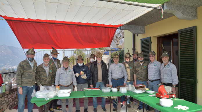 Dopo la taragnata, una camminata per festeggiare il 150° del Corpo degli Alpini La taragnata svolta oggi, 27 marzo, presso la sede di via Alla Ca' (foto Giorgio Toneatto)