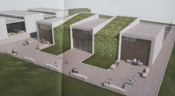 Progetti per nuova mensa e nuova palestra, Olginate partecipa a due bandi Pnrr Il rendering della nuova palestra, a sinistra si intravede la mensa