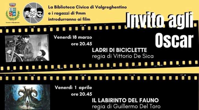 Valgreghentino. Biblioteca e 9 millimetri invitano agli Oscar