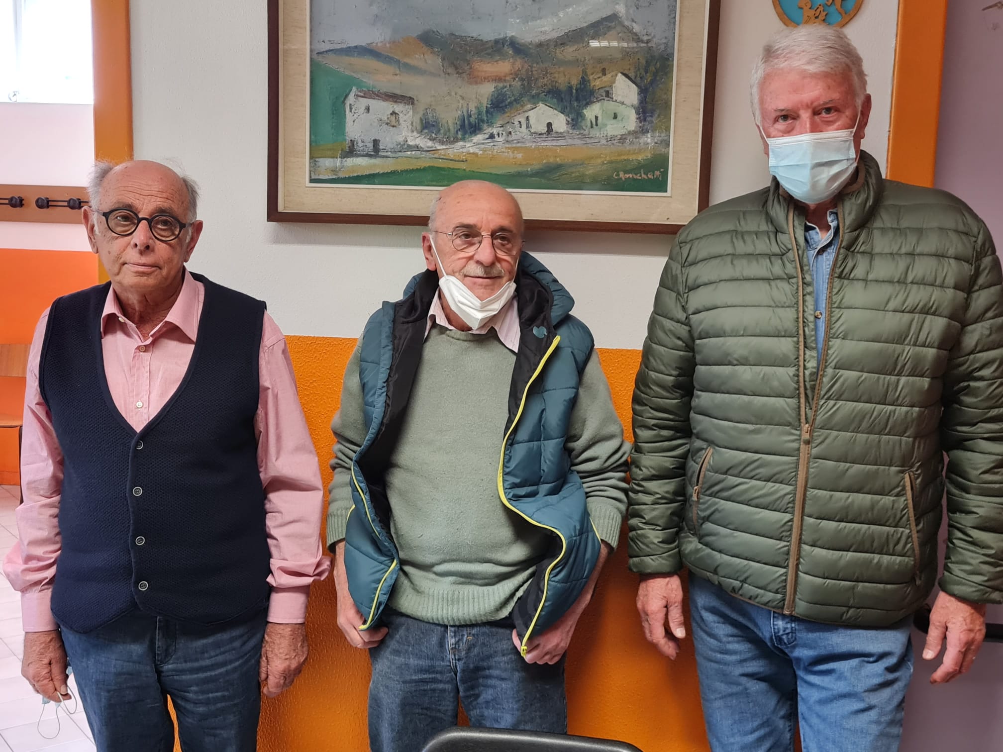 Italo Bruseghini, Luciano Redaelli e Mario Dell'Oro del Comitato Salviamo il Lago di Olginate
