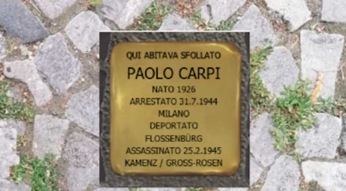 Olgiate, il 25 aprile la posa della pietra d’inciampo per Paolo Carpi