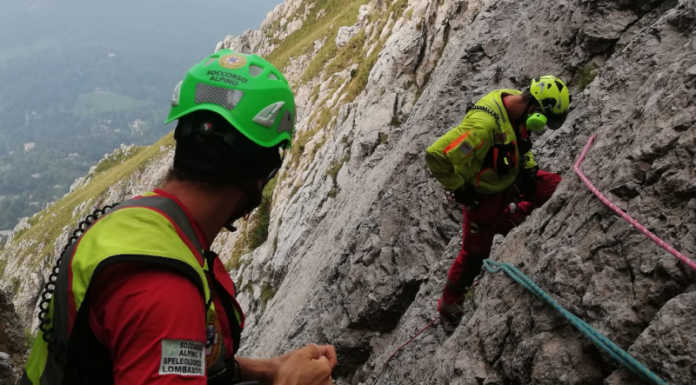 Scarica di sassi, soccorso un alpinista in Grignetta soccorso alpino grignetta