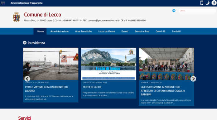 Comune di Lecco: nuovo restyling grafico per il sito istituzionale