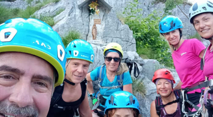 Uscita sulla ferrata Gamma 1 per un gruppo di soci del Cai Ballabio Ferrata Cai Ballabio Gamma Uno