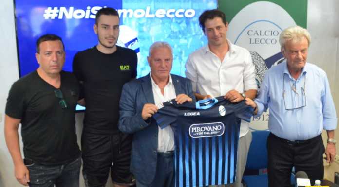 La Calcio Lecco presenta mister Alessio Tacchinardi: “Voglio una squadra agguerrita” Biagio Gino Di Nunno, Cristian Paolo Di Nunno, Angelo Maiolo, Alessio Tacchinardi, Angelo Battazza