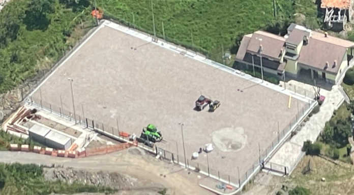 Bellano, quasi ultimati i lavori per il nuovo campo sportivo di Vendrogno
