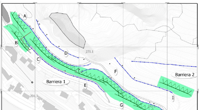 San Martino. Si installano le nuove reti paramassi alle Caviate installazione reti paramassi Caviate San Martino