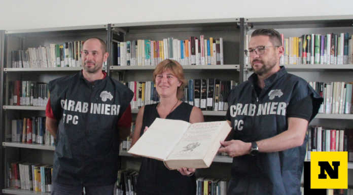 Merate, restituita alla biblioteca preziosa Settecentina: era finita su un’asta online restituzione libro antico biblioteca