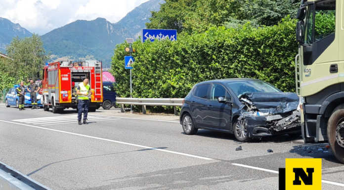 Pescate: auto contro un camion, donna di 50 anni finisce all’ospedale Pescate incidente auto camion