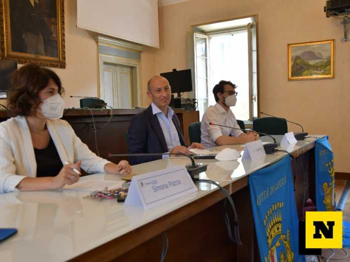 La conferenza stampa in municipio con il sindaco Mauro Gattinoni e gli assessori Piazza e Manzoni