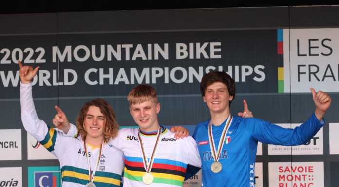 Mondiali Mtb, storico bronzo per Davide Cappello nel Downhill Junior Il lecchese Davide Cappello terzo al mondiale downhill junior (foto Facebook Federciclismo)