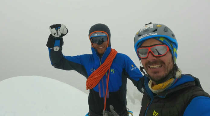 Matteo Della Bordella e Marco Majori aprono “Valore Alpino” sul Siula Grande Matteo Della Bordella e Marco Majori sul Siula Grande (Foto FB Matteo Della Bordella)