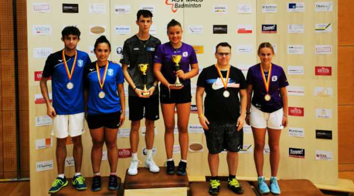 Badminton Lecco. Doppi d’argento e bronzo per il bluceleste Paolo Milani Podio Badminton Lecco