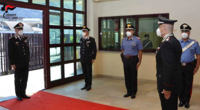 Il Generale Taurelli Salimbeni in visita al comando provinciale dei Carabinieri Visita Generale Carabinieri a Lecco 25 agosto