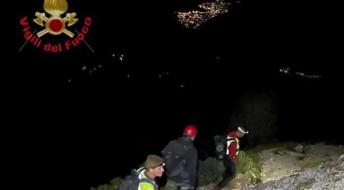 Grignetta, escursionisti recuperati in serata dai soccorsi Vigili del Fuoco Lecco sentiero Cecilia Grignetta