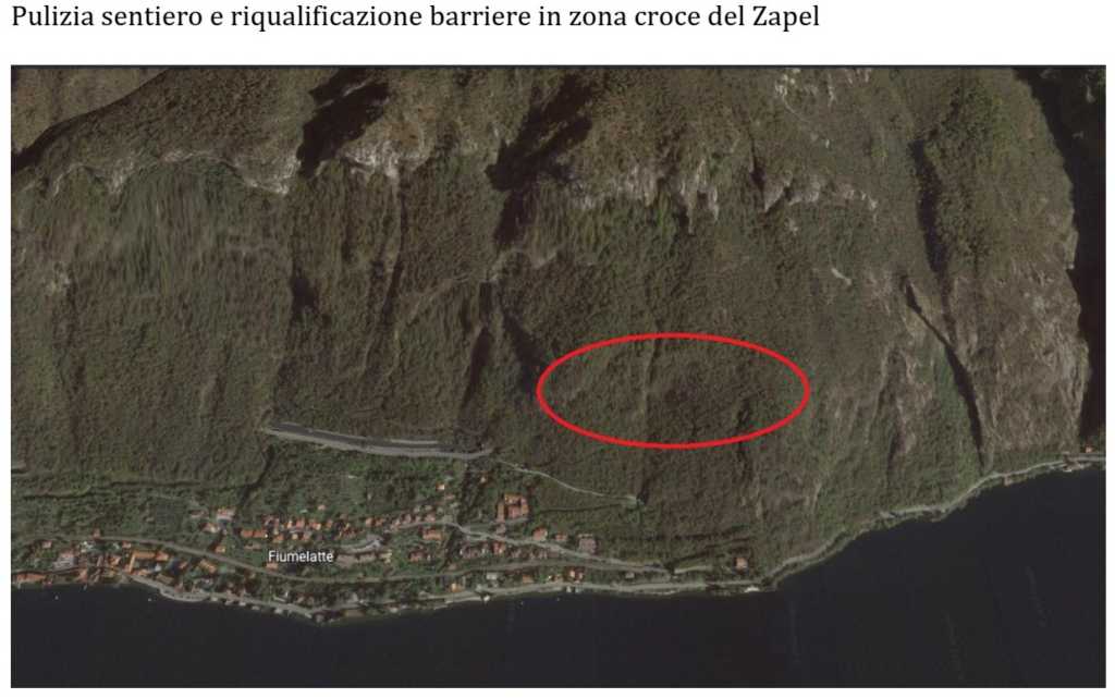 Varenna zona croce zapel - mappa lavori degli alpini