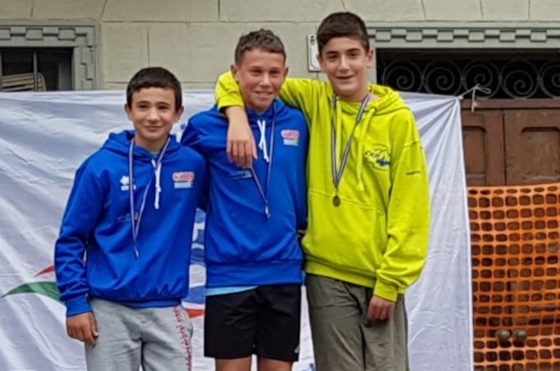 A destra Massimo Bettinazzi bronzo negli Allievi B