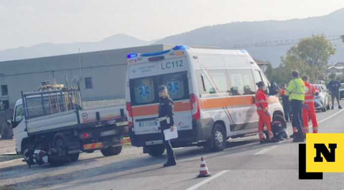 Annone. Scontro tra una moto e un furgone: motociclista in codice rosso