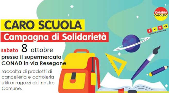 Cambia Calolzio lancia la campagna di solidarietà contro il caro scuola
