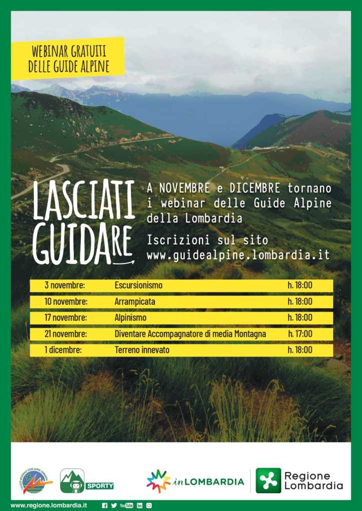 Locandina webinar guide alpine Lasciati Guidare