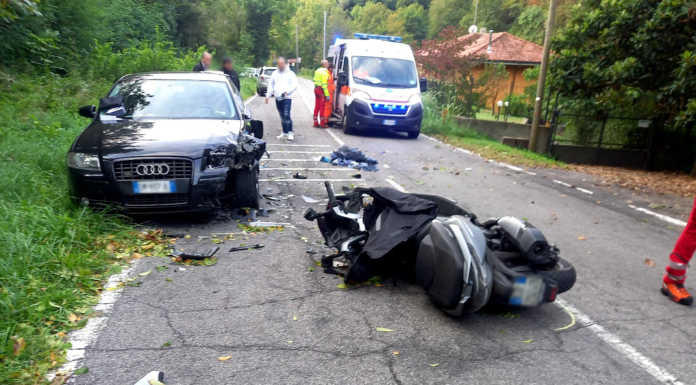 Grave incidente tra auto e moto a Valgreghentino, 56enne in ‘codice rosso’